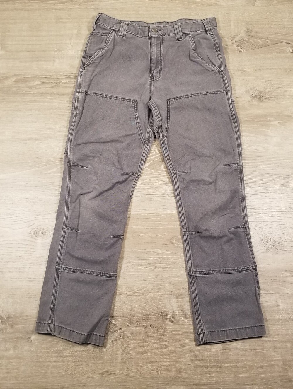 Carhartt Rigby Relaxed Fit Straight Leg Double Knee Pants Gray Mens Size 30x30